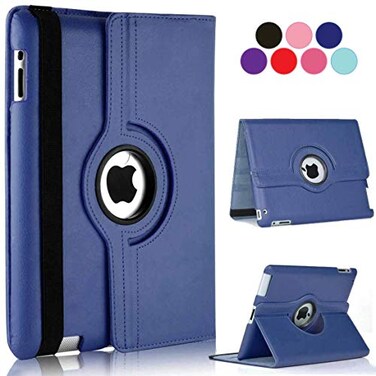 Vultic Rotating Case for iPad Pro 129 inch 6th5th4th3rd Gen 2022202120202018 360 Degree Stand Auto SleepWake Folio PU Leather Smart Cover Navy Blue