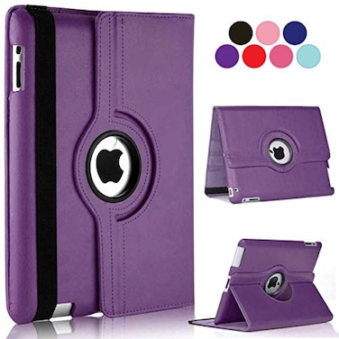 Vultic Rotating Case for iPad Pro 97 inch 2016 360 Degree Stand Auto SleepWake Folio PU Leather Smart Cover Purple