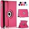Vultic Rotating Case for iPad Pro 97 inch 2016 360 Degree Stand Auto SleepWake Folio PU Leather Smart Cover Hot Pink