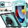 SEYMAC stock Case for iPad 9th 8th 7th Generation 102 Shockproof with Screen Protector Pencil Holder 360 Rotating Hand Strap Stand for iPad 102 inch 20212019 SkyBlueBlack
