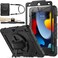 SEYMAC stock Case for iPad 9th 8th 7th Generation 102 Shockproof with Screen Protector Pencil Holder 360 Rotating Hand Strap Stand for iPad 102 inch 20212019 Black