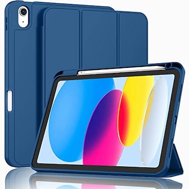 ZryXal iPad A16 CaseiPad 10th Generation Case 11Inch 2025109 Inch 2022 with Pencil Holder Smart Cover with Soft TPU Back Support Auto WakeSleep Navy Blue