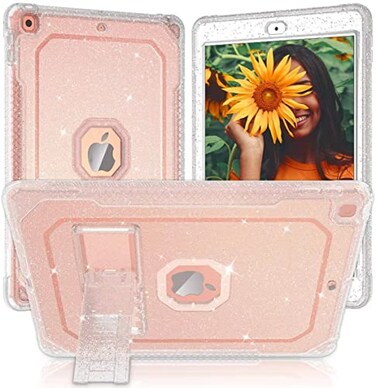 ZoneFoker for iPad 9th Generation Case for iPad 8th7th Generation 102 inch Case 202120202019 Clear Glitter Slim Shockproof Hard iPad 9 8 7 Gen Cute Cover with Stand