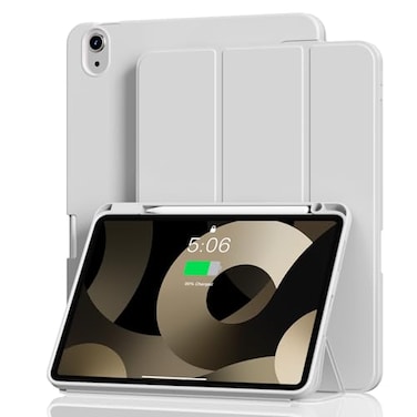 Aoub Case for iPad Air 11 inch M4M3M2 202620252024 iPad Air 5th4th Generation 20222020 109inch with Pencil Holder Shockproof Cover with Soft TPU Back Auto SleepWake Light Gray