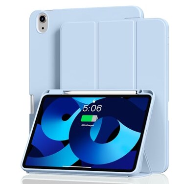 Aoub Case for iPad Air 11 inch M4M3M2 202620252024 iPad Air 5th4th Generation 20222020 109inch with Pencil Holder Shockproof Cover with Soft TPU Back Auto SleepWake Sky Blue