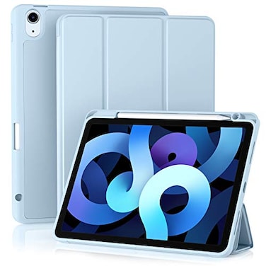 Akkerds Compatible with iPad Air 11 Inch Case 8th7th6th Generation M4M3M2 202620252024 for iPad Air 5th4th Generation Case 109 Inch 20222020 with Pencil HolderAuto SleepWake Sky Blue