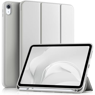 Akkerds Compatible with iPad A16 11th Generation Case 11 Inch 2025 for iPad 10th Generation Case 109 Inch 2022 with Pencil Holder Slim Trifold Stand Protective Cover with Soft TPU BackLight Gray