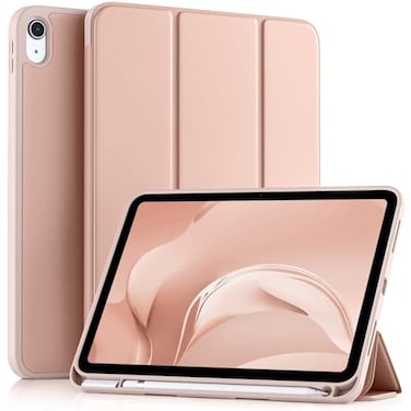 Akkerds Compatible with iPad A16 11th Generation Case 11 Inch 2025 for iPad 10th Generation Case 109 Inch 2022 with Pencil Holder Slim Trifold Stand Protective Cover with Soft TPU Back Rose Pink