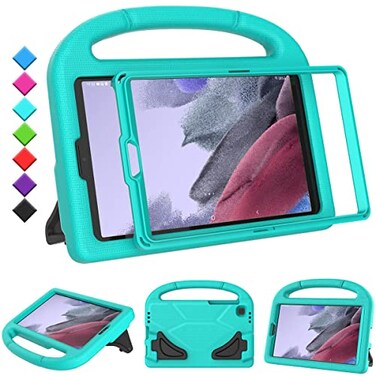 TOEVEK Kids Case for Samsung Galaxy Tab A7 Lite 87 Tablet Builtin Screen Protector Shockproof Handle Stand Protective Case for Samsung Galaxy Tab A7 87 Inch 2021SMT220 T225 T227 Teal