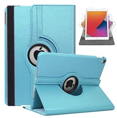 Trendmart Tendmart Case Compatilbe with ipad 9th 7th 8th Generation 102 inch Model MK2K3LLA MK2L3LLA MK2N3LLA MK2P3LLA 360 Degree Rotating Protective Stand Cover Auto Wake Sleep Light Blue