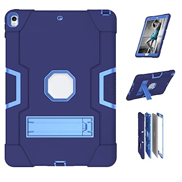 Jaorty 3 in 1 Hybrid Case for iPad Air 3 105 iPad Pro 105 Heavy Duty Rugged Stand Shockproof AntiSlip Scratch Navy Blue