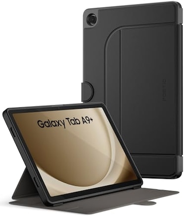Poetic Explorer Magnetic for Samsung Galaxy Tab A9 Plus 2023 Stand Folio Cover Super Strong Magnetic Fidget Mount for Galaxy A9 Plus Tablet Black