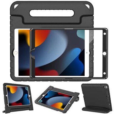 LTROP Kids Case for iPad 9th 8th 7th Generation 20212020 2019 iPad 102 Case with Builtin Screen Protector Shockproof Handle Stand Kids Case for iPad 98 7 Generation 102 Inch Black