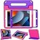 LTROP Kids Case for iPad 9th 8th 7th Generation 2021 2020 2019 iPad 102 Case with Builtin Screen Protector Shockproof Handle Stand Case for iPad 9 8 7 Generation 102 Inch Rose and Purple