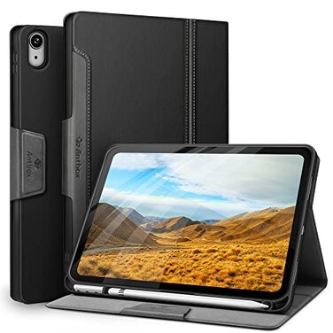 Antbox Case for iPad A16 11th Generation 11 2025iPad 10th Generation 109 2022 with Builtin Pencil Holder Auto SleepWake Function PU Leather Smart Cover Black