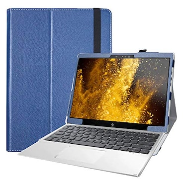 BIGE for HP Elite x2 G4 Case PU Leather Folio with 2Folding Stand Cover for 123 HP Elite x2 G4 Detachable Laptop Dark Blue