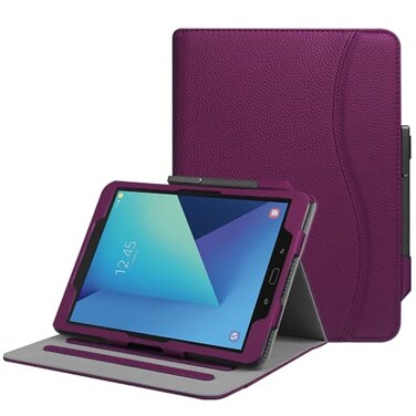 Fintie Case for Samsung Galaxy Tab S3 97 Corner Protection MultiAngle Viewing Stand Cover Pocket with S Pen Protective Holder Auto SleepWake for Tab S3 97SMT820T825T827 Purple
