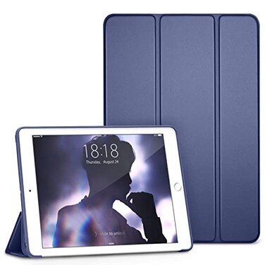 DTTO for iPad mini 5th Generation Case and iPad mini 4 Case Ultra Slim Lightweight Trifold Smart Shell with Soft TPU Back Cover Auto SleepWake Navy Blue