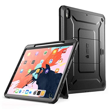 Supcase UB Pro Series Case for iPad Pro 129 2018 Support Apple Pencil Charging with Builtin Screen Protector FullBody Rugged Kickstand Protective Case for iPad Pro 129 2018 Release Black