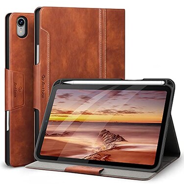 Antbox Case for iPad mini 7 A17 Pro iPad mini 7th6th Generation Case 20242021 with Pencil Holder Vegan Leather Smart Cover with Auto SleepWake Stand Function