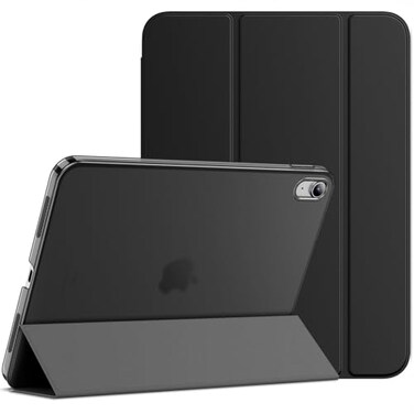 JETech Case for iPad A16 11th Generation 11 Inch 2025 iPad 10th Generation 109 Inch 2022 Slim Smart Cover with Hard PC Translucent Back Supports Touch ID Auto WakeSleep Black