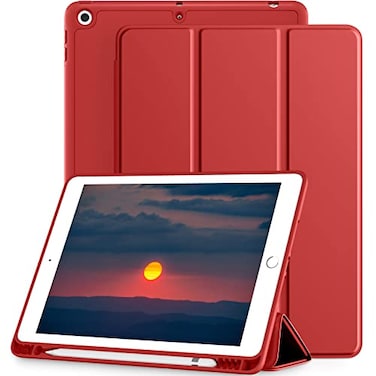 Mastten Compatible with iPad 9th8th7th Generation Case for iPad 102 Inch Case with Pencil Holder TPU Smart Stand Back Cover 202120202019 Auto WakeSleep DarkRed