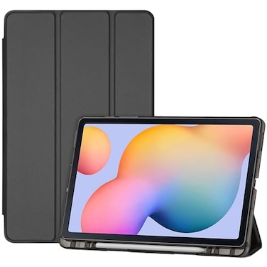 ProCase Cover for Galaxy Tab S6 Lite 104 Case 2024 2022 2020 with S Pen HolderSMP620P625P613P619P615P610 Trifold Stand Folio Soft TPU Translucent Back Cover Support Auto WakeSleep Black