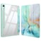 Fintie Hybrid Slim Case for Samsung Galaxy Tab S10 Lite S10 FE S9 FE 109 InchTab S9 11 Inch with S Pen Holder Shockproof Cover with Clear Transparent Back Shell Auto WakeSleep Emerald Marble