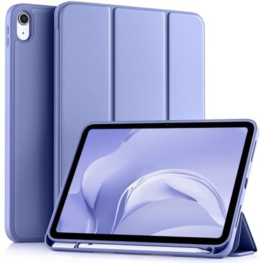 Akkerds Compatible with iPad A16 11th Generation Case 11 Inch 2025 for iPad 10th Generation Case 109 Inch 2022 with Pencil Holder Slim Trifold Stand Protective Cover with Soft TPU BackBluePurple