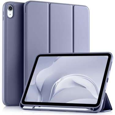 Akkerds Compatible with iPad A16 11th Generation Case 11 Inch 2025 for iPad 10th Generation Case 109 Inch 2022 with Pencil Holder Slim Trifold Stand Protective Cover with Soft TPU Back Blue Gray