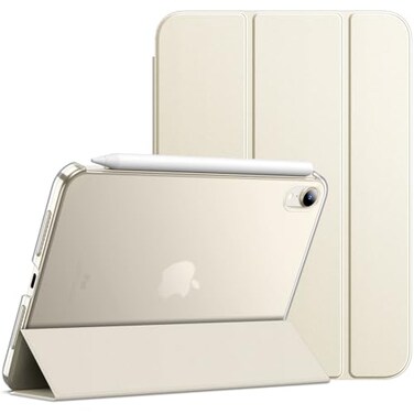JETech Case for iPad mini A17 Pro 2024 Model 7th Generation mini 6 2021 Model 6th Generation Slim Stand Hard Back Shell Smart Cover with Auto WakeSleep Starlight