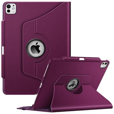 Fintie Rotating Case for iPad Pro 13inch M5 2025 M4 2024 with Pencil Holder 360 Degree Swiveling Protective Stand Cover with Auto WakeSleep Purple
