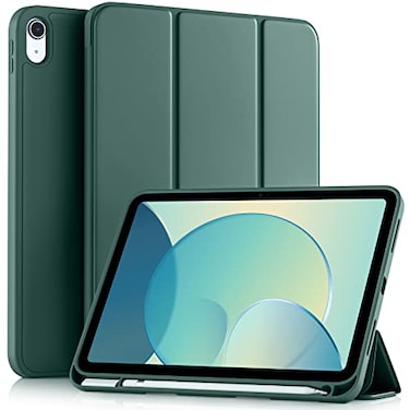 Akkerds Compatible with iPad A16 11th Generation Case 11 Inch 2025 for iPad 10th Generation Case 109 Inch 2022 with Pencil Holder Slim Trifold Stand Protective Cover with Soft TPU BackPine Green