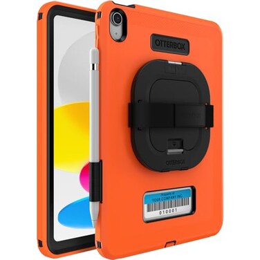 OtterBox Defender for Business WKickstandHANDSTRAP for iPad A16 iPad 10th Gen HIGH Visibility OrangeRugged DurablescreenlessPort ProtectionIncludes ShieldStand NonRetail Packaging