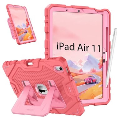 Fintie Case for iPad Air 11inch M4M3M2 202620252024 iPad Air 5th 4th Generation 20222020 109 Inch FullyBody Rugged Heavy Duty Shockproof Case with Kickstand for Kids Pink