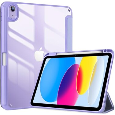 ProCase for iPad A16 11th Generation 11 Inch 202510th Generation 109 Inch 2022 Case with Pencil Holder Hybrid iPad 11 10 Case with Clear Back Supports Auto WakeSleep Lightpurple