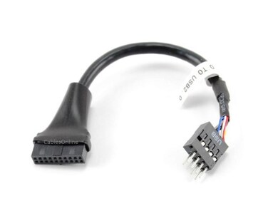 CABLESONLINE.COM ATLANTIC COMPUTERTECH CablesOnline 4 USB 30 20Pin Motherboard Header Female to USB 20 8Pin Male Adapter USB3AD24