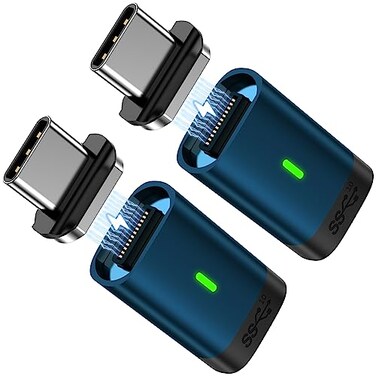 CNakdDG USB C Magnetic Adapter2 Pack 24Pins Magnetic USB C Adapter StraightPD 100W Fast ChargeUSB 31 40Gbps Transfer Speed4K 60Hz Video Output for Thunderbolt 3MacBook ProAir