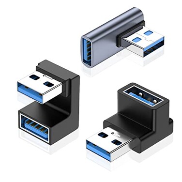 JOMIHONEY 90 Degree USB 30 Adapter Up Down Left Angle 180 Degree USB A Male to Female Converter Extender LU Shape 10Gbps Data Transfer Connector