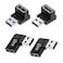 Xsusmdom 90 Degree USB 30 Male to Female Adapter 4 Pack Up and Down Left and Right Angle USB A Extender Connector for PC Laptop Hard Drive Keyboard USB A Charger Power Bank