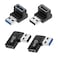 Xsusmdom 90 Degree USB 30 Male to Female Adapter 4 Pack Up and Down Left and Right Angle USB A Extender Connector for PC Laptop Hard Drive Keyboard USB A Charger Power Bank