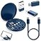 YANZIE USB Adapter Kit Travel Charging Organizer Case with USB C Micro USB and LightningCompatible Adapters SIM Card Holder Eject Pin and Phone Stand for Travel Office and Car Blue