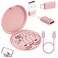 YANZIE USB Adapter Kit Travel Charging Organizer Case with USB C Micro USB and LightningCompatible Adapters SIM Card Holder Eject Pin and Phone Stand for Travel Office and Car Pink