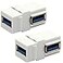BSHTU 90 Degree USB 30 Keystone Jack Inserts Right Angle USB Cable Interface Coupler Female to Female Connector Extension for Wall Plate Outlet Panel 2 Packed WhiteUSB 30 90Angle