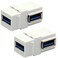 BSHTU 90 Degree USB 30 Keystone Jack Inserts Right Angle USB Cable Interface Coupler Female to Female Connector Extension for Wall Plate Outlet Panel 2 Packed WhiteUSB 30 90Angle