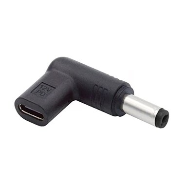 NFHK USB 31 Type C USBC Female to DC 12V 55x21mm Plug Adapter PD Emulator Trigger 90 Degree Angled