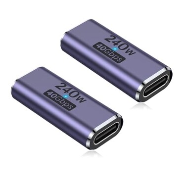 AuviPal 240W USB C Coupler 2 Pack USB Type C Female to Female Adapter Extender Compatible with Thunderbolt 43 Support up to 240W Charging 40Gbps Data Transfer and 8K60Hz Video