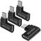 AGVEE 4 Pack Side Angle 90 Degree USBC Male to USBC Right Angled Female Adapter TypeC 32 Gen 2 Converter Video TypeC 10G Data Extension Coupler Converter Connector Black