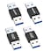 AGVEE 4 Pack USBA 30 Male to USBA Male Bidirectional Adapter USB 32 Gen 1 Coupler Extender Extension Converter Connector Black