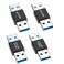 AGVEE 4 Pack USBA 30 Male to USBA Male Bidirectional Adapter USB 32 Gen 1 Coupler Extender Extension Converter Connector Black
